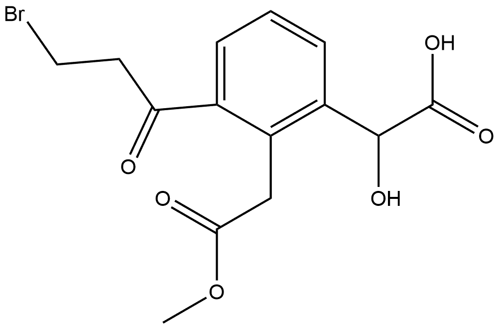 Methyl 2-(3-bromopropanoyl)-6-(carboxy(hydroxy)methyl)phenylacetate Structure