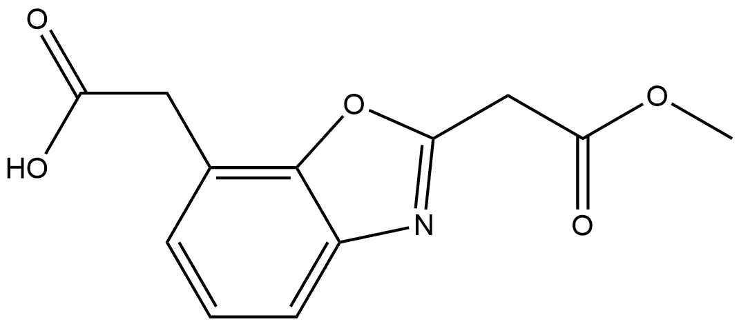 Methyl 7-(carboxymethyl)benzo[d]oxazole-2-acetate 结构式