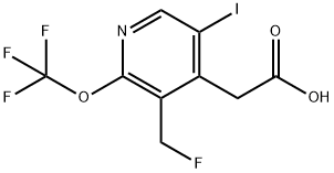 3-(Fluoromethyl)-5-iodo-2-(trifluoromethoxy)pyridine-4-acetic acid 结构式