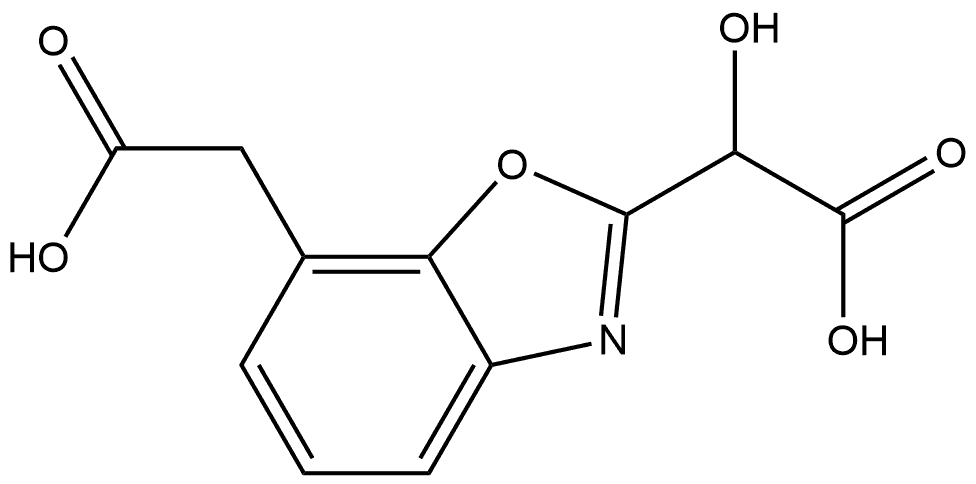 2-(Carboxy(hydroxy)methyl)benzo[d]oxazole-7-acetic acid 结构式