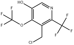 3-(Chloromethyl)-5-hydroxy-4-(trifluoromethoxy)-2-(trifluoromethyl)pyridine,1804830-78-1,结构式