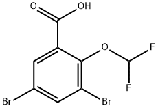 3,5-Dibromo-2-(difluoromethoxy)benzoic acid Struktur