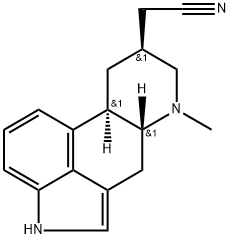 (+)-6-メチルエルゴリン-8β-アセトニトリル 化学構造式