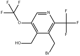 3-(Bromomethyl)-5-(trifluoromethoxy)-2-(trifluoromethyl)pyridine-4-methanol,1805108-51-3,结构式