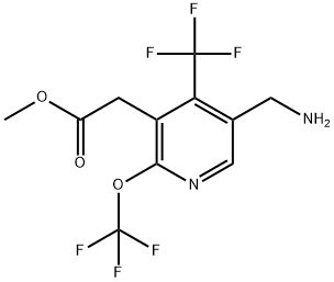 Methyl 5-(aminomethyl)-2-(trifluoromethoxy)-4-(trifluoromethyl)pyridine-3-acetate,1805227-29-5,结构式