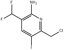 2-Amino-6-(chloromethyl)-3-(difluoromethyl)-5-iodopyridine 结构式