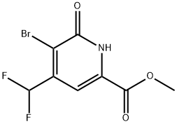 Methyl 5-bromo-4-(difluoromethyl)-6-oxo-1,6-dihydropyridine-2-carboxylate Struktur