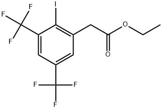 Ethyl 3,5-bis(trifluoromethyl)-2-iodophenylacetate Structure