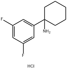 Cyclohexanamine, 1-(3,5-difluorophenyl)-, hydrochloride (1:1) Structure