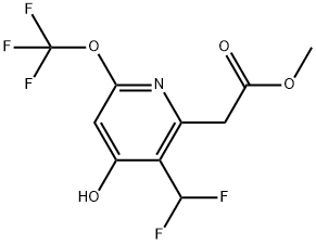 Methyl 3-(difluoromethyl)-4-hydroxy-6-(trifluoromethoxy)pyridine-2-acetate Structure