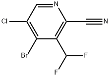 4-Bromo-5-chloro-2-cyano-3-(difluoromethyl)pyridine Structure
