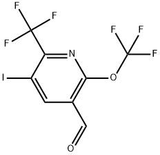 3-Iodo-6-(trifluoromethoxy)-2-(trifluoromethyl)pyridine-5-carboxaldehyde Structure