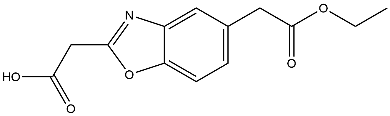 Ethyl 2-(carboxymethyl)benzo[d]oxazole-5-acetate Struktur