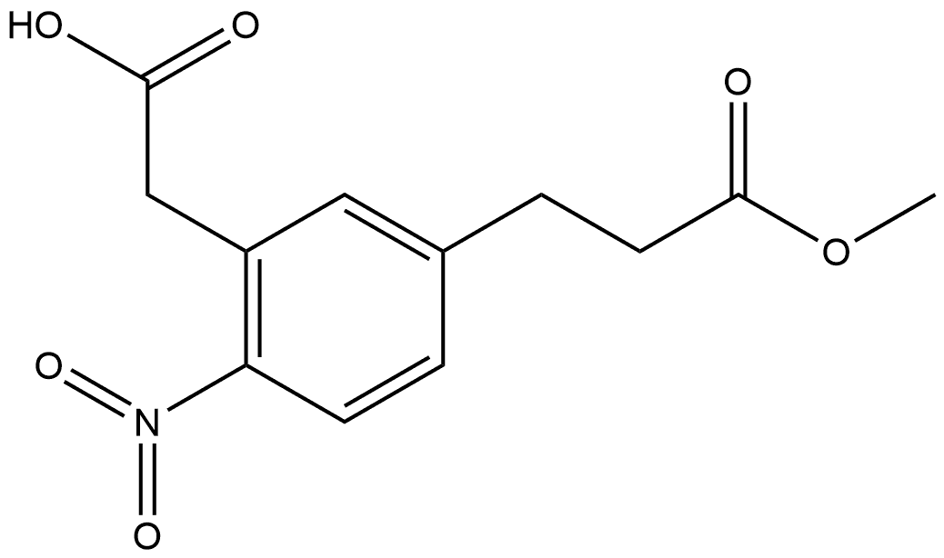 Methyl 3-(3-(carboxymethyl)-4-nitrophenyl)propanoate 结构式