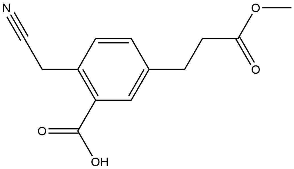 2-Carboxy-4-(3-methoxy-3-oxopropyl)phenylacetonitrile 结构式