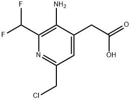 3-Amino-6-(chloromethyl)-2-(difluoromethyl)pyridine-4-acetic acid,1806968-65-9,结构式