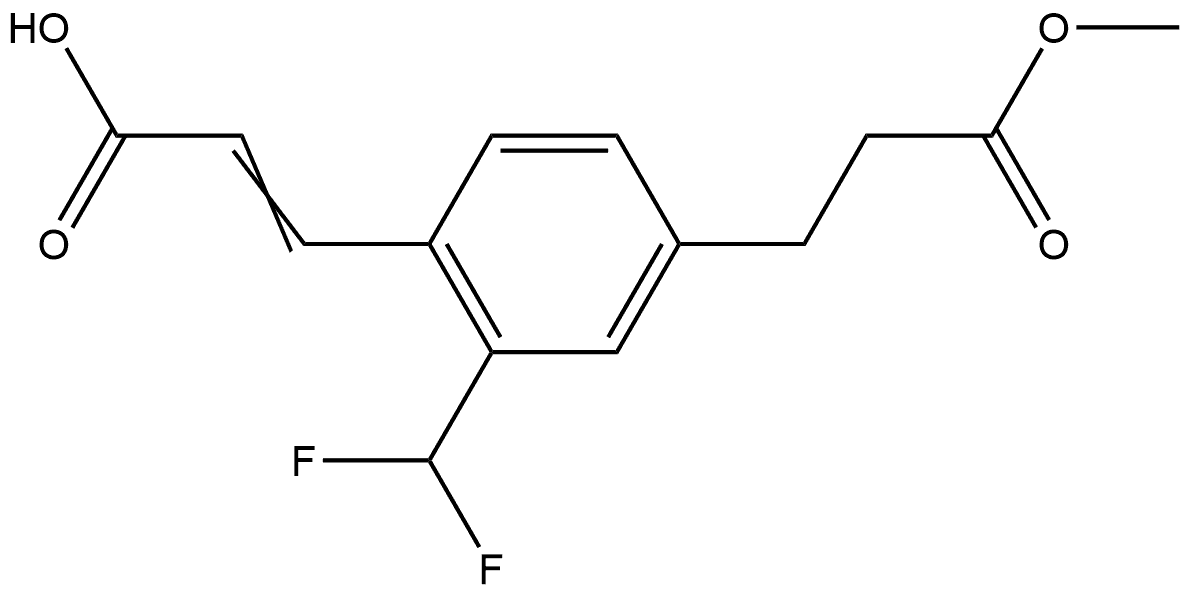 2-(Difluoromethyl)-4-(3-methoxy-3-oxopropyl)cinnamic acid 结构式