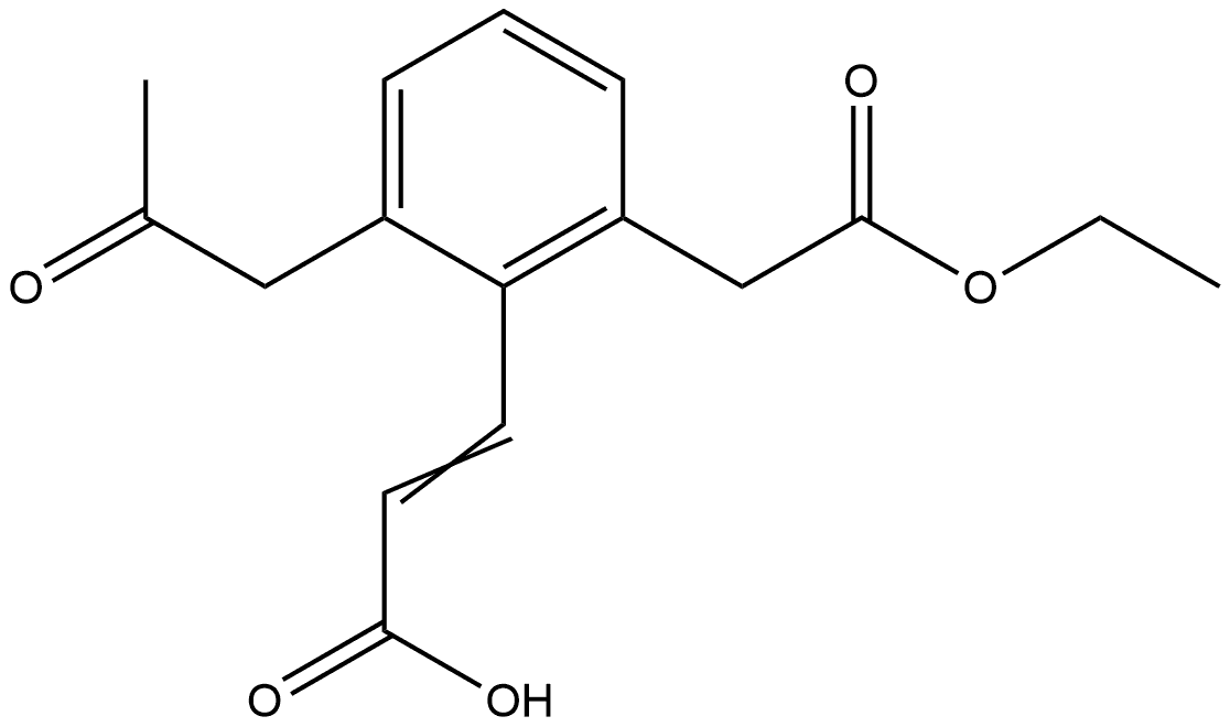 Ethyl 2-(2-carboxyvinyl)-3-(2-oxopropyl)phenylacetate Struktur