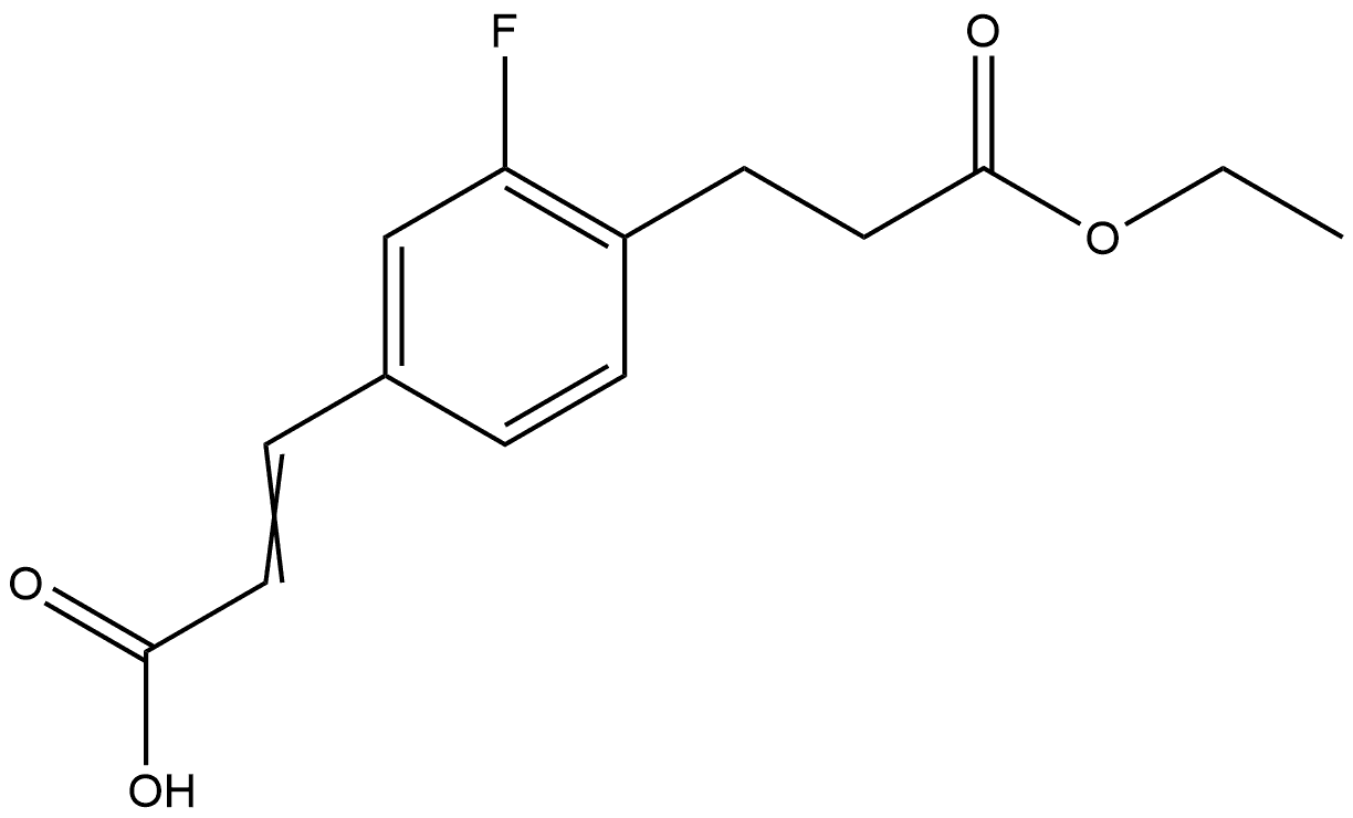 4-(3-Ethoxy-3-oxopropyl)-3-fluorocinnamic acid 结构式