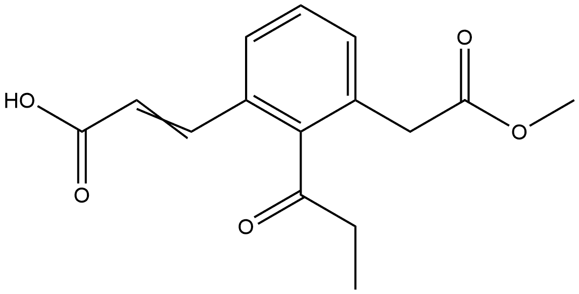 Methyl 3-(2-carboxyvinyl)-2-propionylphenylacetate Structure