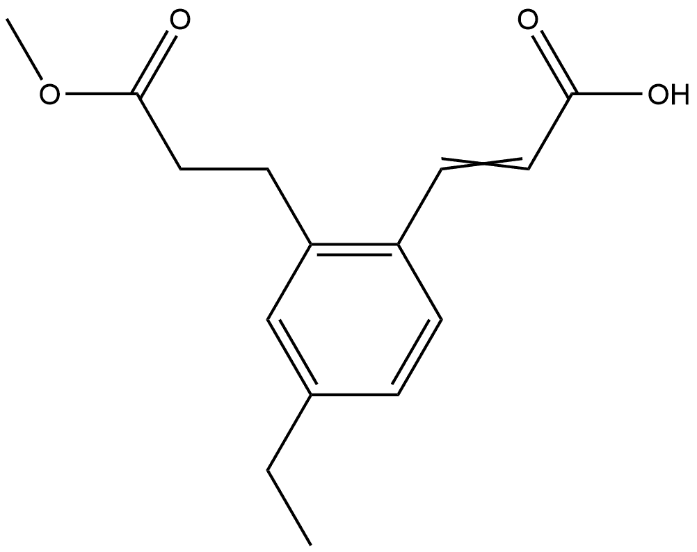 4-Ethyl-2-(3-methoxy-3-oxopropyl)cinnamic acid Structure