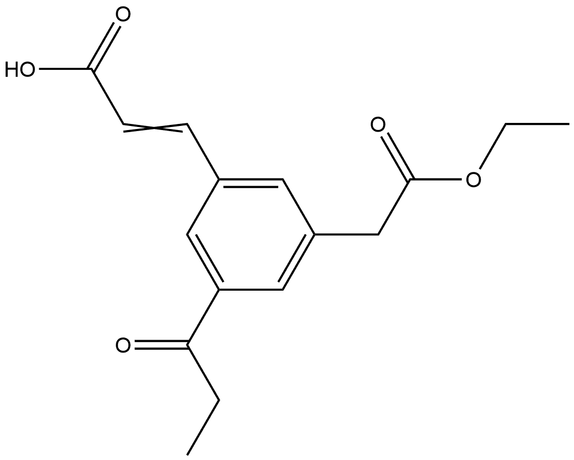 Ethyl 3-(2-carboxyvinyl)-5-propionylphenylacetate 结构式