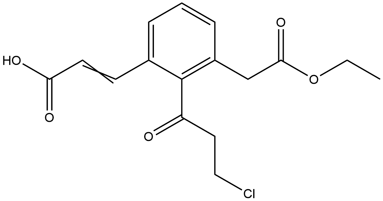 Ethyl 3-(2-carboxyvinyl)-2-(3-chloropropanoyl)phenylacetate,1807439-00-4,结构式