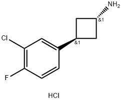 3-(3-chloro-4-fluorophenyl)cyclobutan-1-amine hydrochloride, trans Struktur