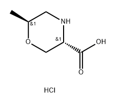 3-Morpholinecarboxylic acid, 6-methyl-,hydrochloride(1:1),(3R,6R)-rel- Structure