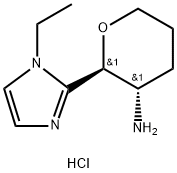 rac-(2R,3R)-2-(1-ethyl-1H-imidazol-2-yl)oxan-3-amine dihydrochloride, trans Structure