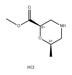 rel-methyl (2R,6R)-6-methylmorpholine-2-carboxylate hydrochloride 化学構造式