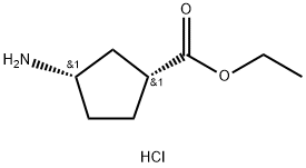 顺式-3-氨基环戊烷-1-甲酸乙酯盐酸盐, 1807941-28-1, 结构式