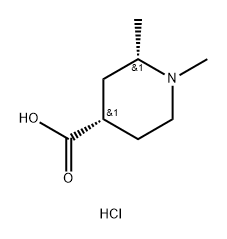 1,2-dimethylpiperidine-4-carboxylic acid hydrochloride, cis Structure