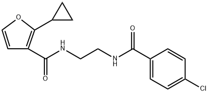 N-(2-(4-chlorobenzamido)ethyl)-2-cyclopropylfuran-3-carboxamideN-(2-(4-chlorobenzamido)ethyl)-2-cyclopropylfuro-3-carboxylic acid amide 结构式