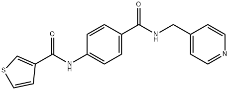 N-(4-((PYRIDIN-4-YLMETHYL)CARBAMOYL)PHENYL)THIOPHENE-3-CARBOXAMIDEN-(4-((PYRIDIN-4-YLMETHYL)氨FORMYL)PHENYL)THIEN-3-CARBOXYLIC ACID AMIDE, 1808796-41-9, 结构式