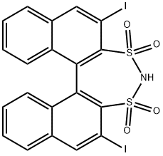 (11BS)-2,6-二碘-3,3,5,5-四氧化-二萘并[2,1-D:1',2'-F][1,3,2]二硫氮杂卓 结构式