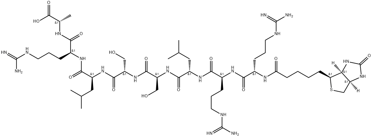 BIOTINYL-ARG-ARG-LEU-SER-SER-LEU-ARG-ALA-OH Struktur