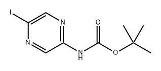 (5-碘吡嗪-2-基)氨基甲酸叔丁酯 结构式