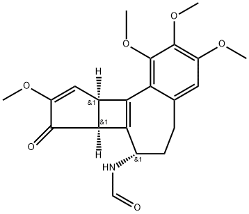 N-[(7S)-5,6,7,7bα,8,10aα-ヘキサヒドロ-1,2,3,9-テトラメトキシ-8-オキソベンゾ[a]シクロペンタ[3,4]シクロブタ[1,2-c]シクロヘプテン-7-イル]ホルムアミド 化学構造式