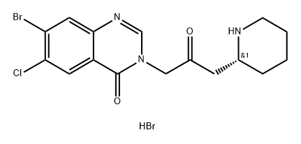 (+)-Deoxyhalofebrifugine Dihydrobromide 化学構造式