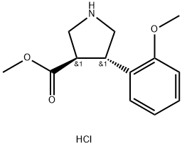 3-Pyrrolidinecarboxylic acid, 4-(2-methoxyphenyl)-, methyl ester, hydrochloride Structure