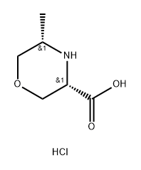 3-Morpholinecarboxylic acid, 5-methyl-, hydrochloride , (3S,5S)- Structure