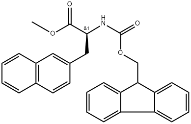 2-Naphthalenepropanoic acid, α-[[(9H-fluoren-9-ylmethoxy)carbonyl]amino]-, methyl ester, (αS)- 结构式