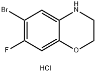 6-溴-7-氟-3,4-二氢-2H-苯并[B][1,4]噁嗪盐酸盐, 1820619-11-1, 结构式