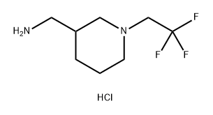 1-(2,2,2-trifluoroethyl)piperidin-3-yl]methanamine dihydrochloride 化学構造式