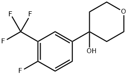 4-(4-fluoro-3-(trifluoromethyl)phenyl)tetrahydro-2H-pyran-4-ol Structure