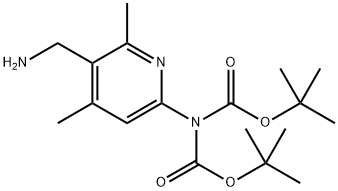 Di-tert-butyl (5-(aminomethyl)-4,6-dimethylpyridin-2-yl)iminodicarbonate Struktur