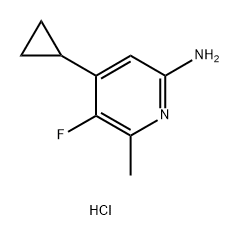 4-cyclopropyl-5-fluoro-6-methylpyridin-2-amine hydrochloride 结构式