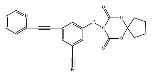 Iodonium, [3-cyano-5-[2-(2-pyridinyl)ethynyl]phenyl](7,9-dioxo-6,10-dioxaspiro[4.5]dec-8-yl)-, inner salt,1821672-52-9,结构式