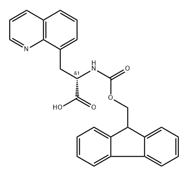 (S)-2-((((9H-芴-9-基)甲氧基)羰基)氨基)-3-(喹啉-8-基)丙酸 结构式